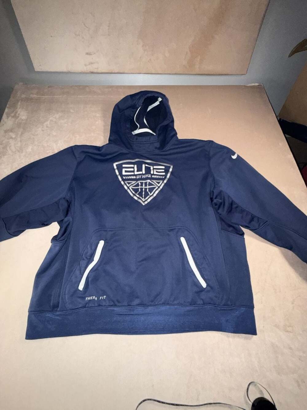 Nike Elite Basketball Therma-Fit Pullover Hoodie in Navy Blue kids XL (A4-2053)